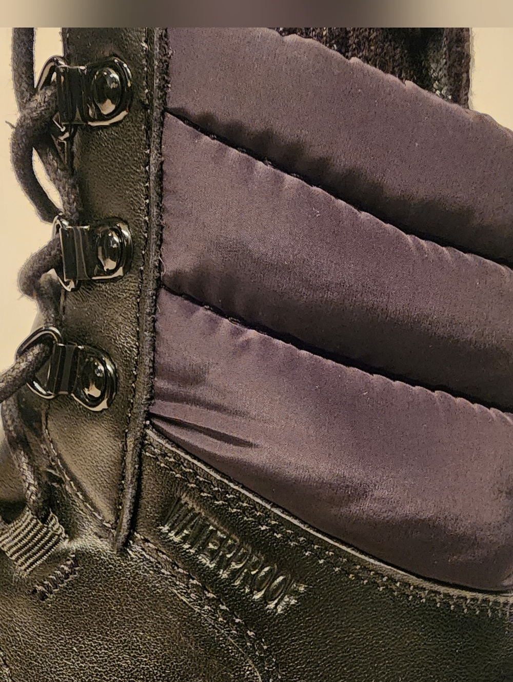OZARK TRAIL Woman's Snow Waterproof Leather Combat Boots In Black - Picture 10 of 14